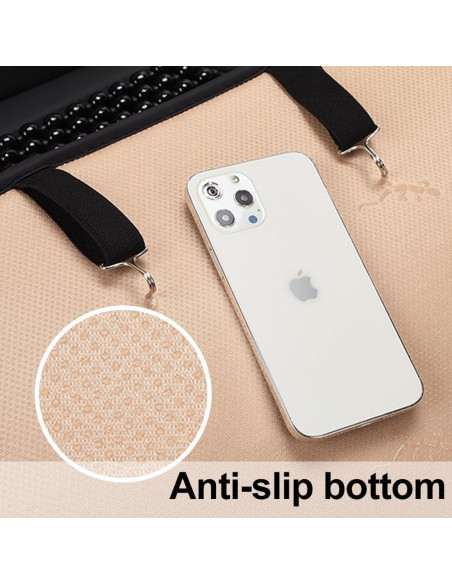 Cojín de Asiento de Coche de Madera Blueshyhall - 2 Pcs Negro