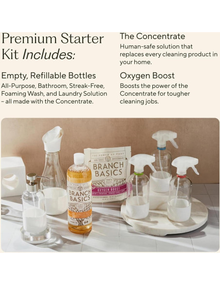 Kit de Limpieza Premium Branch Basics Vidrio 5 Botellas + Concentrado