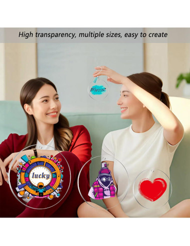 Set de 150 Llaveros Acrílicos en Blanco Myzzxt - Tamaños Mixtos