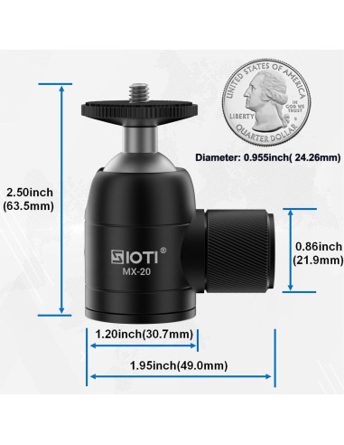 Cabezal de Bola Mini SIOTI 360 para Cámara y Teléfono