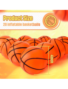 Civaner 20 Mini Pelotas Inflables de Baloncesto 10 cm para Niños 2