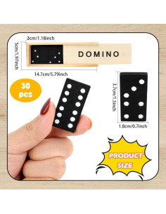 Juego de Dominó de Madera Mini Kugliwa - 30 Piezas Clásico 2