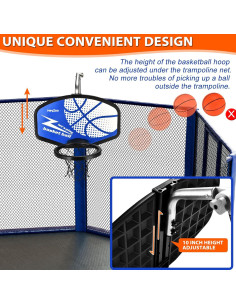 Aro de Baloncesto HeyZoo para Trampolín Ajustable con Pelotas 2