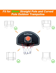 Aro de Baloncesto para Trampolín Fuliuna con Red Protectora 2