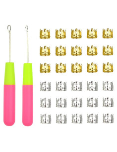 Juego de Agujas de Ganchillo YTBYT con 30 Anillos Dreadlocks