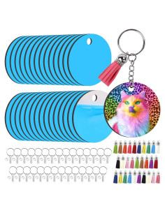 Llaveros en Blanco para Sublimación HTVRONT - 30 Piezas Redondos