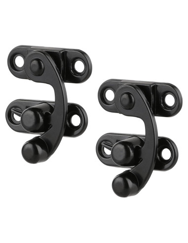 2 Ganchos Antiguos de Cierre Vintage MOZEAT 33x29mm Negro