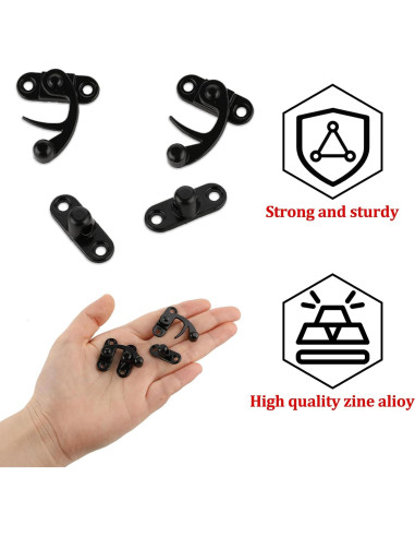 2 Ganchos Antiguos de Cierre Vintage MOZEAT 33x29mm Negro