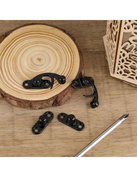 2 Ganchos Antiguos de Cierre Vintage MOZEAT 33x29mm Negro