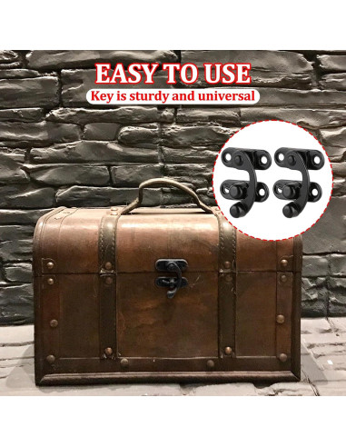 2 Ganchos Antiguos de Cierre Vintage MOZEAT 33x29mm Negro