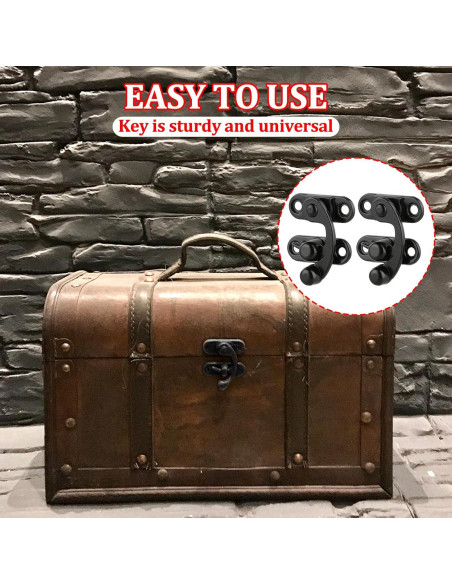 2 Ganchos Antiguos de Cierre Vintage MOZEAT 33x29mm Negro