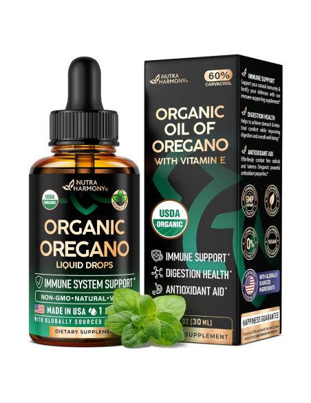 Aceite de Orégano Orgánico USDA 29.57 ml - Nutra Harmony