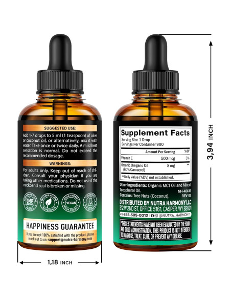 Aceite de Orégano Orgánico USDA 29.57 ml - Nutra Harmony