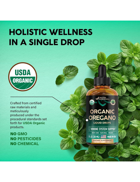 Aceite de Orégano Orgánico USDA 29.57 ml - Nutra Harmony