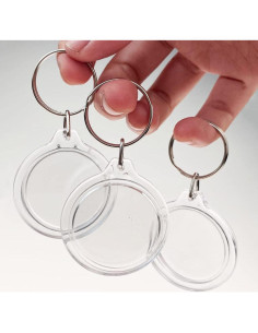 25 Llaveros de Foto Acrílico Transparente Redondos 4.2 cm 2