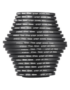 Kit de Filtros de Lente Andoer 18 Piezas Anillos Adaptadores