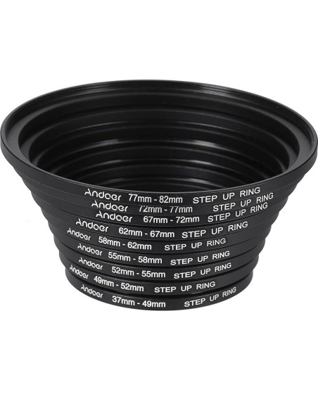 Kit de Filtros de Lente Andoer 18 Piezas Anillos Adaptadores