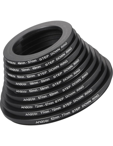 Kit de Filtros de Lente Andoer 18 Piezas Anillos Adaptadores