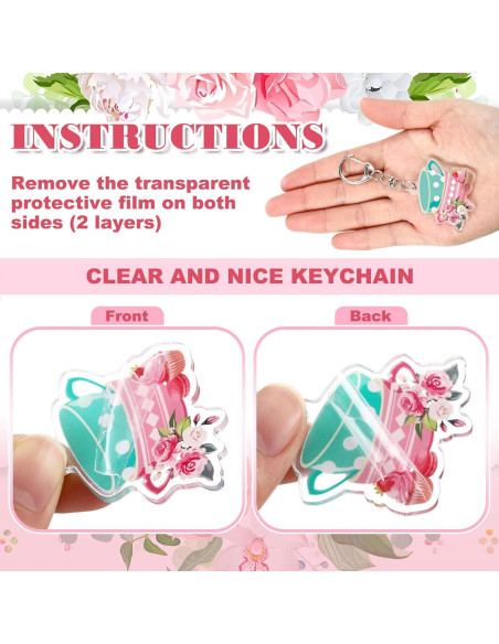 48 Llaveros de Fiesta de Té Tondiamo Floral Vintage