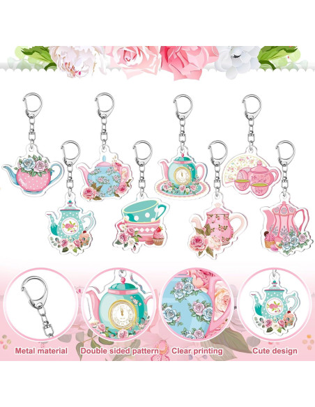48 Llaveros de Fiesta de Té Tondiamo Floral Vintage