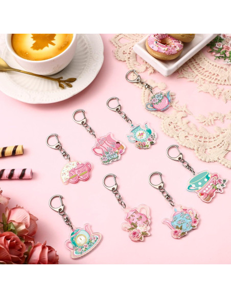 48 Llaveros de Fiesta de Té Tondiamo Floral Vintage