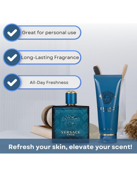 Conjunto de Fragancia Versace Eros - Eau de Toilette 100ml y Gel de Ducha 100ml