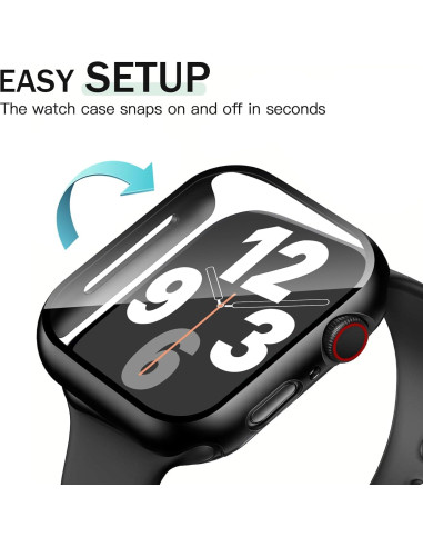 Funda Dura JR.DM 40mm para Apple Watch Series 6/5/4/SE, Negro