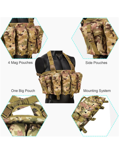 Arnés Táctico Ajustable HRTACPAG para Airsoft y Caza