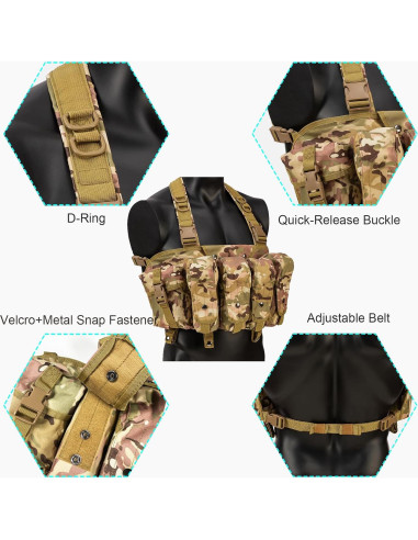 Arnés Táctico Ajustable HRTACPAG para Airsoft y Caza
