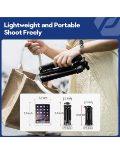 Mini Trípode Fotopro FY-810 con Cabeza Esférica 3 KG Negro 2