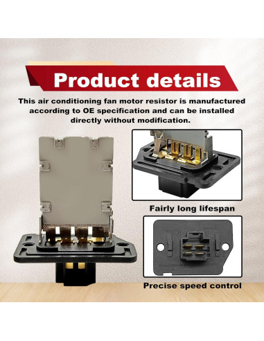 Resistor de Motor de Soplador HVAC Pleoos Compatible Kia Hyundai