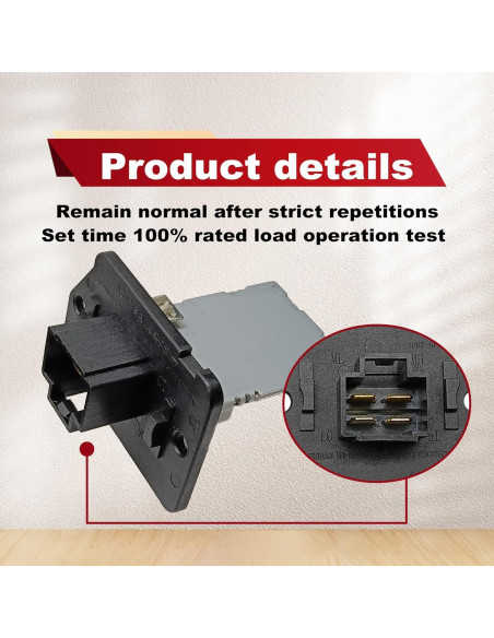 Resistor de Motor de Soplador HVAC Pleoos Compatible Kia Hyundai