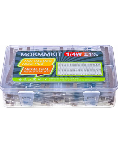 Kit de Resistores de Película Metálica MOKMMKIT 1500 Piezas 0-10M Ohm