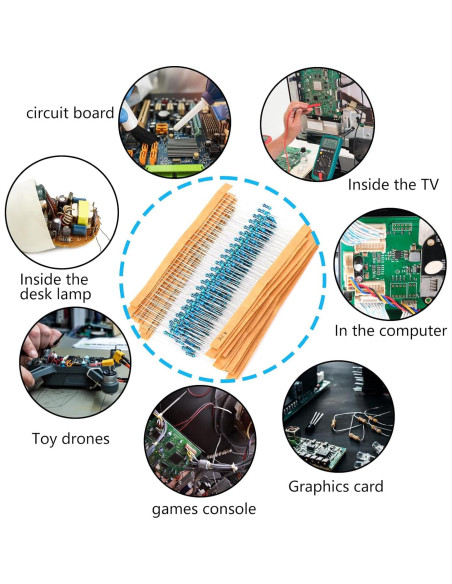 Kit de Resistencias WYEUTO 2500PCS 1 Ohm a 10M Ohm 1/4W