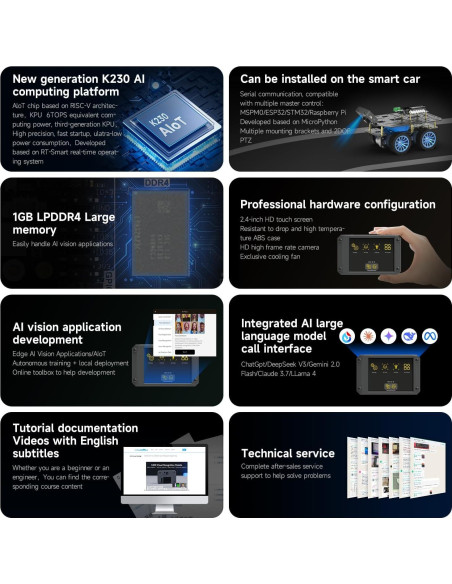Yahboom K230 Placa de Desarrollo AI 1.6GHz 2MP Pantalla 2.4"