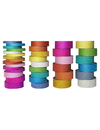 Conjunto de 36 Rollos de Cinta Washi Brillante Funincloud