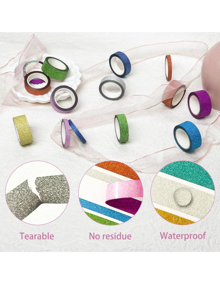 Conjunto de 36 Rollos de Cinta Washi Brillante Funincloud
