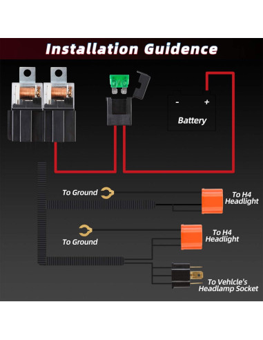Arnés de Relé H4 RENMAII-LIGHT para Faros LED Toyota Tacoma