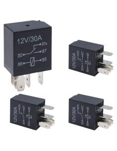 Kit de 4 Relés Automotrices 12V 30A JOYCOURT 5 Pines
