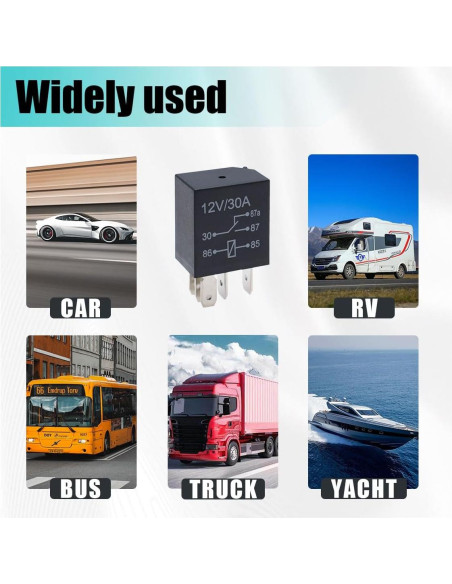Kit de 4 Relés Automotrices 12V 30A JOYCOURT 5 Pines