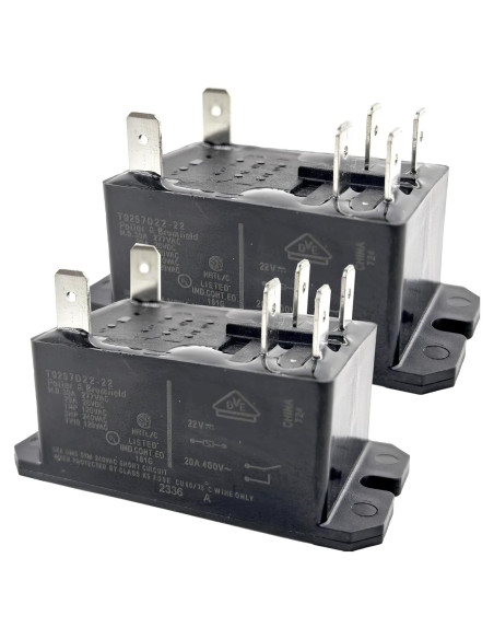 Relé DPST Sonzrod T92S7D22-22 30A 22VDC Paquete de 2