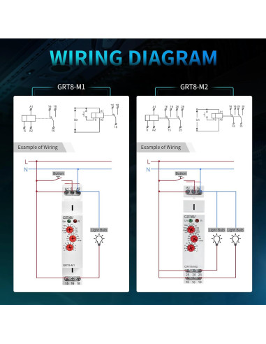 Relé de Tiempo Multifuncional IGEYAPA GRT8-M1 12-240V 16A