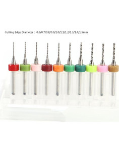 Juego de 10 Brocas Micro Hilitand para PCB 0.6-1.5 mm 2