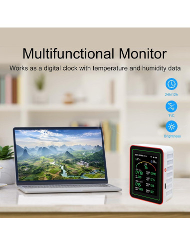 Monitor de Calidad del Aire 3R VALVE 15-en-1 con APP y Batería