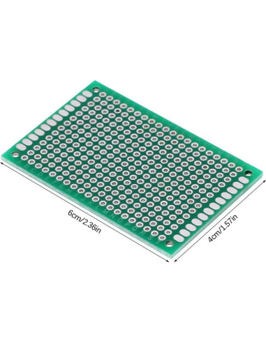 Placa de Circuito Universal 10 PCs 4x6cm Doble Cara DIY