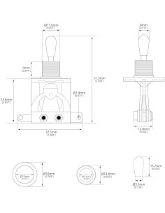 Interruptor de palanca 3 vías Banworks Metric para guitarra Epiphone 2