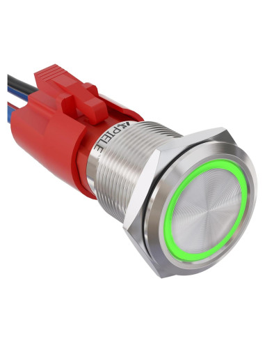 Interruptor de Botón de Presión APIELE 10A 19mm LED IP65