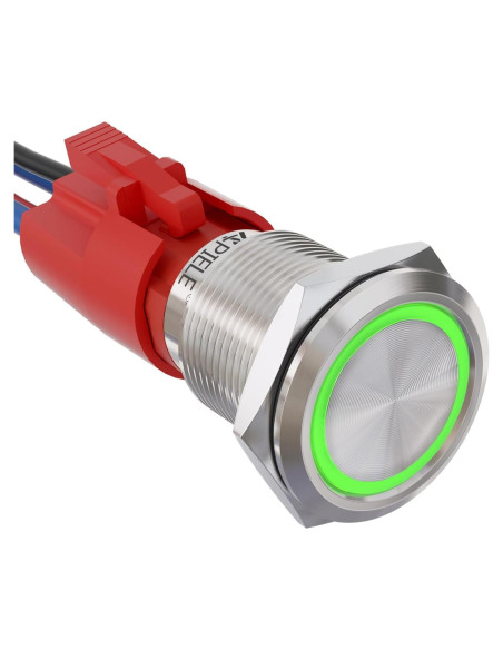 Interruptor de Botón de Presión APIELE 10A 19mm LED IP65