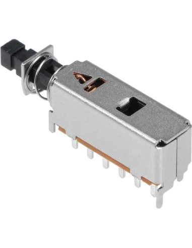 Interruptor de Botón de Presión uxcell 4PDT 12 Pines Negro 10pcs