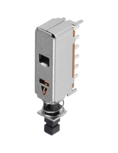 Interruptor de Botón de Presión uxcell 4PDT 12 Pines Negro 10pcs